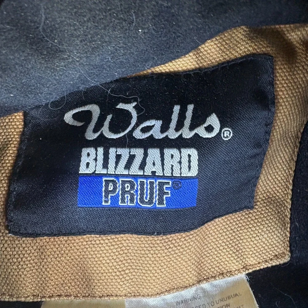 Walls Blizzard Pruf Duck Jacket Youth XL 16/18 Brown Cotton Hooded Full Zip